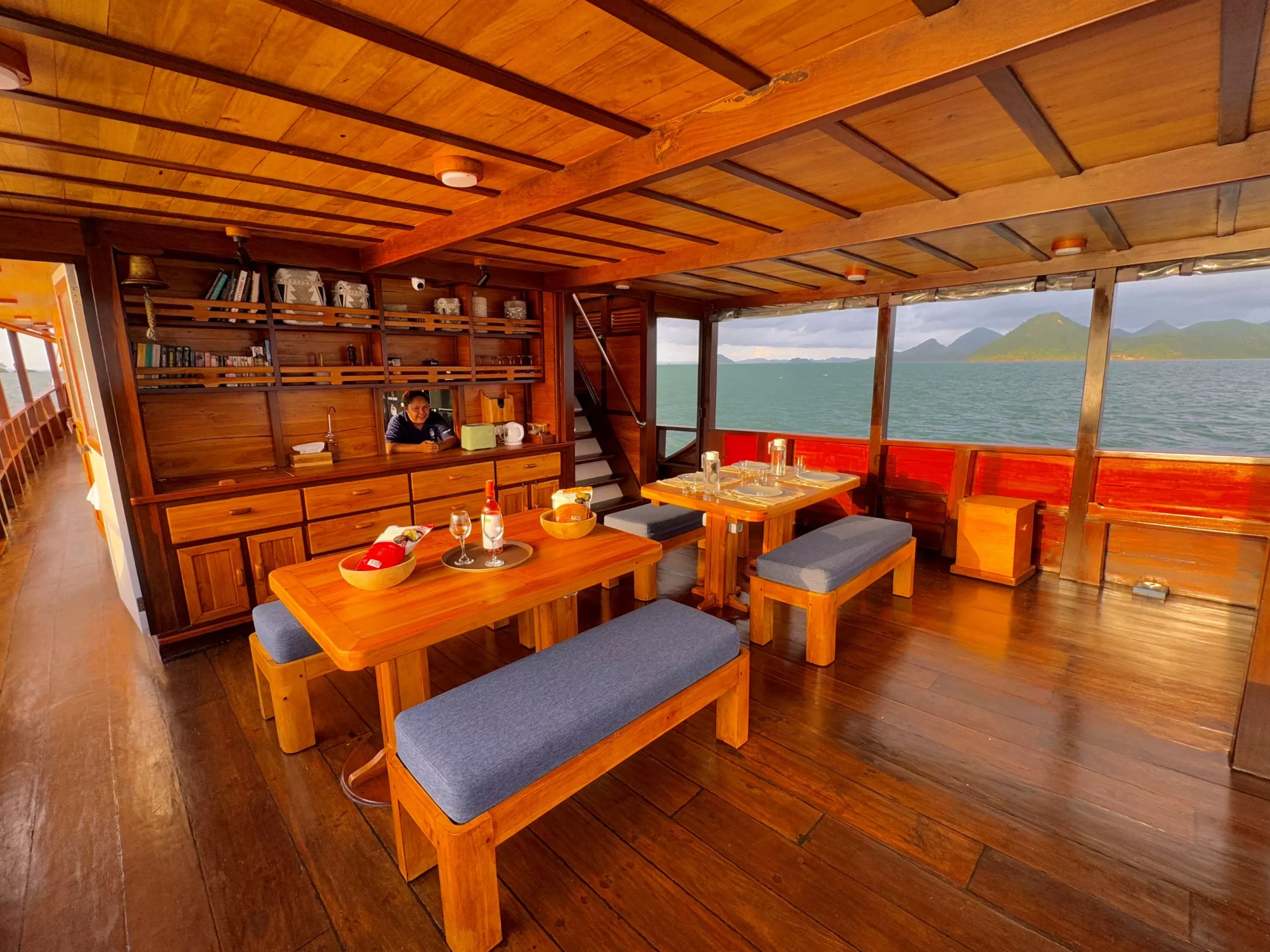 Nomad Archipelago liveaboard open air dining deck